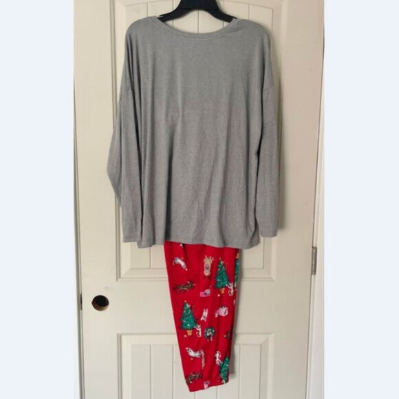 NEW 2Pc XL 16-18 Women's Christmas Cats & Dogs Pajama Set - Picture 5 of 5